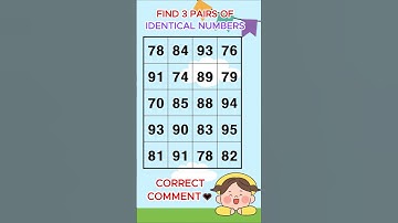 Find 3 pairs of identical numbers /Dementia Prevention Quizzes/Dementia Tests.223