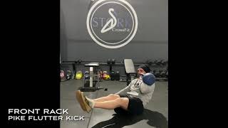 Front rack pike flutter kick