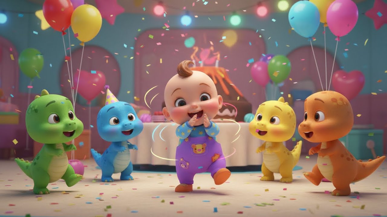 🎵 Dinosaur Dance Party Fun | nursery rhymes for kids | Baby Song, Dancing Dinosaurs 🦖🎶