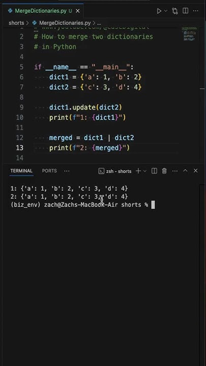3 Simple Tricks To Merge Two Dictionaries #python #code #programming ...