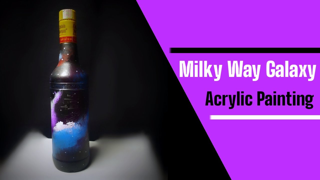 Cara melukis di botol kaca Milky Way Galaxy Acrylic 