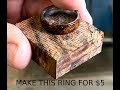Woodturning a beautiful ring and it cost less than $5??  Wood Ring making