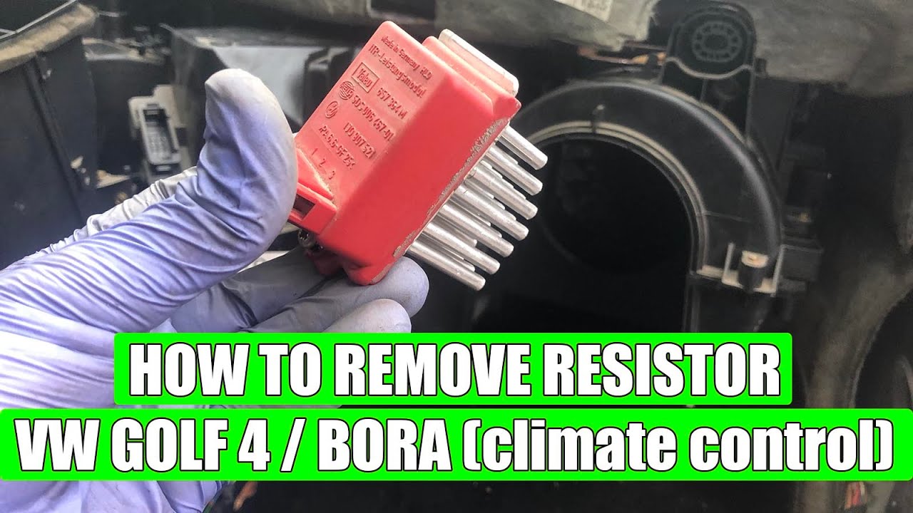 How to remove the blower motor resistor (with climate control) VW Golf Mk4,  Jetta, Bora, Audi A4, TT - YouTube