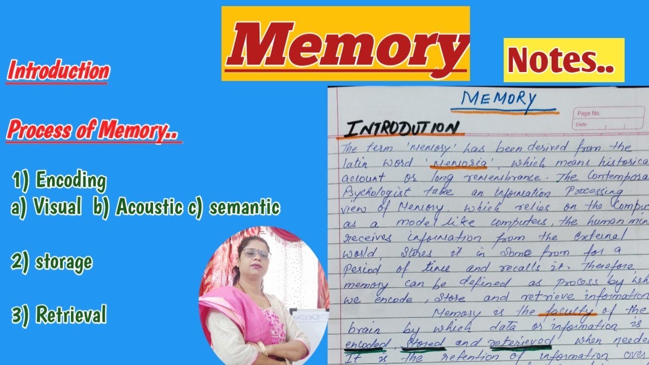Introduction of Memory..Process of Memory..NET, SET, BA, MA, IGNOU ...