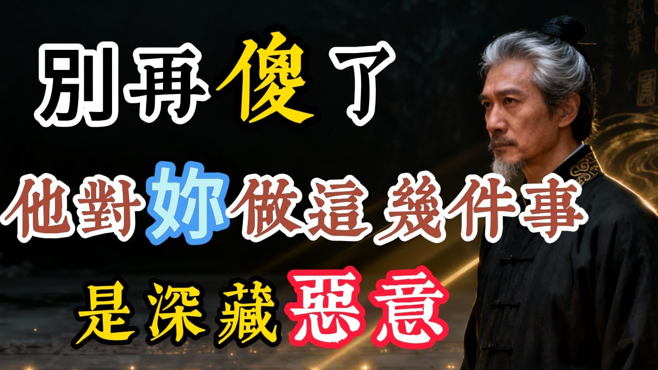 他對妳做的這幾件事，不是無意，而是深藏惡意！別再傻了！人心難測 #國學智慧 #人際交往 #心理成長 #為人處世 #生活智慧