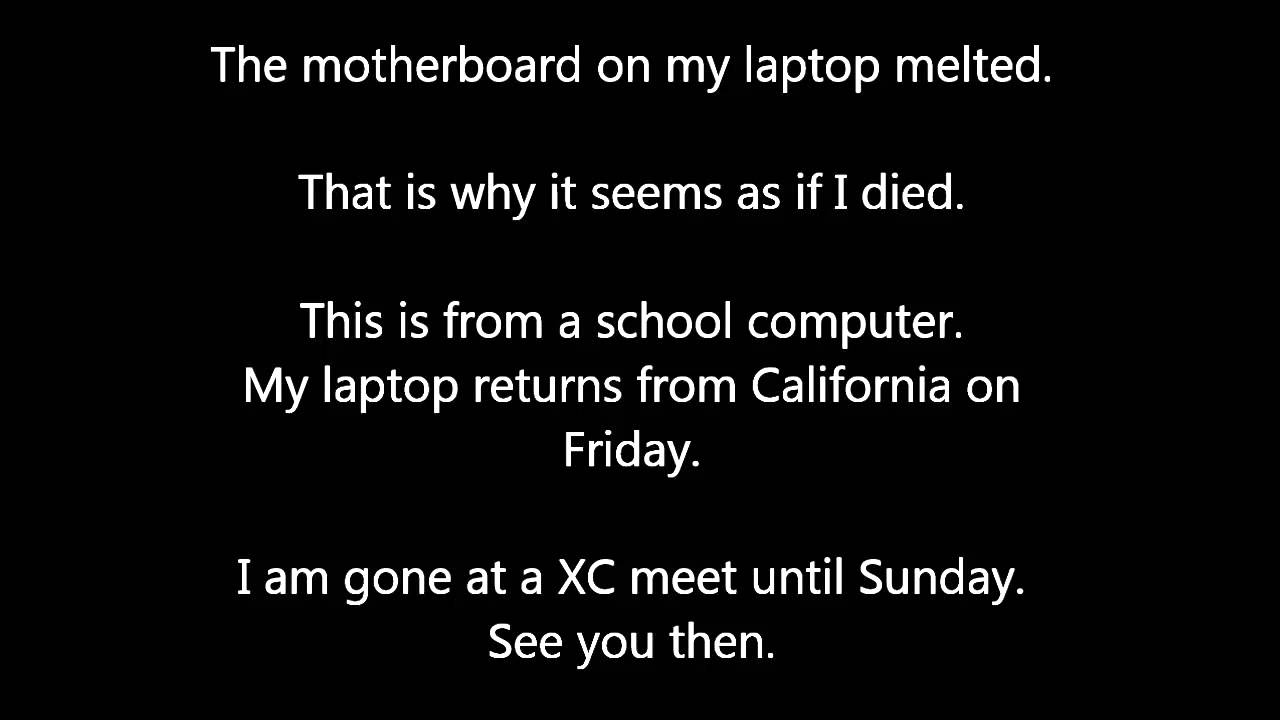 Laptop Melted....I Will Soon Return! YouTube
