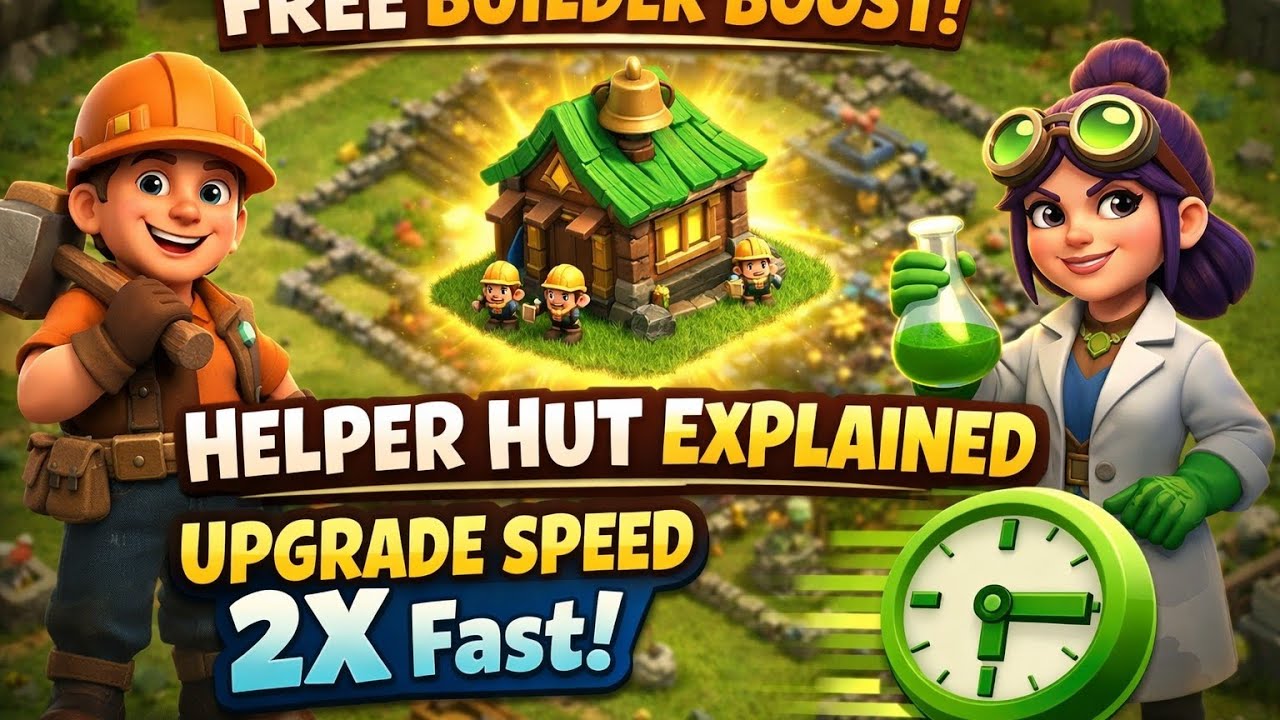 Clash of Clans: Helper Hut Guide | Get Free Builder & Lab Boost! 🚀ClashOfClans 