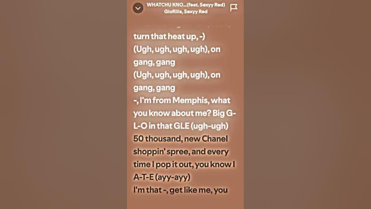 WHATCHU KNO ABOUT ME #lyrics #lyric #glorilla WHATCHU KNO ABOUT ME #lyrics #lyric #glorilla