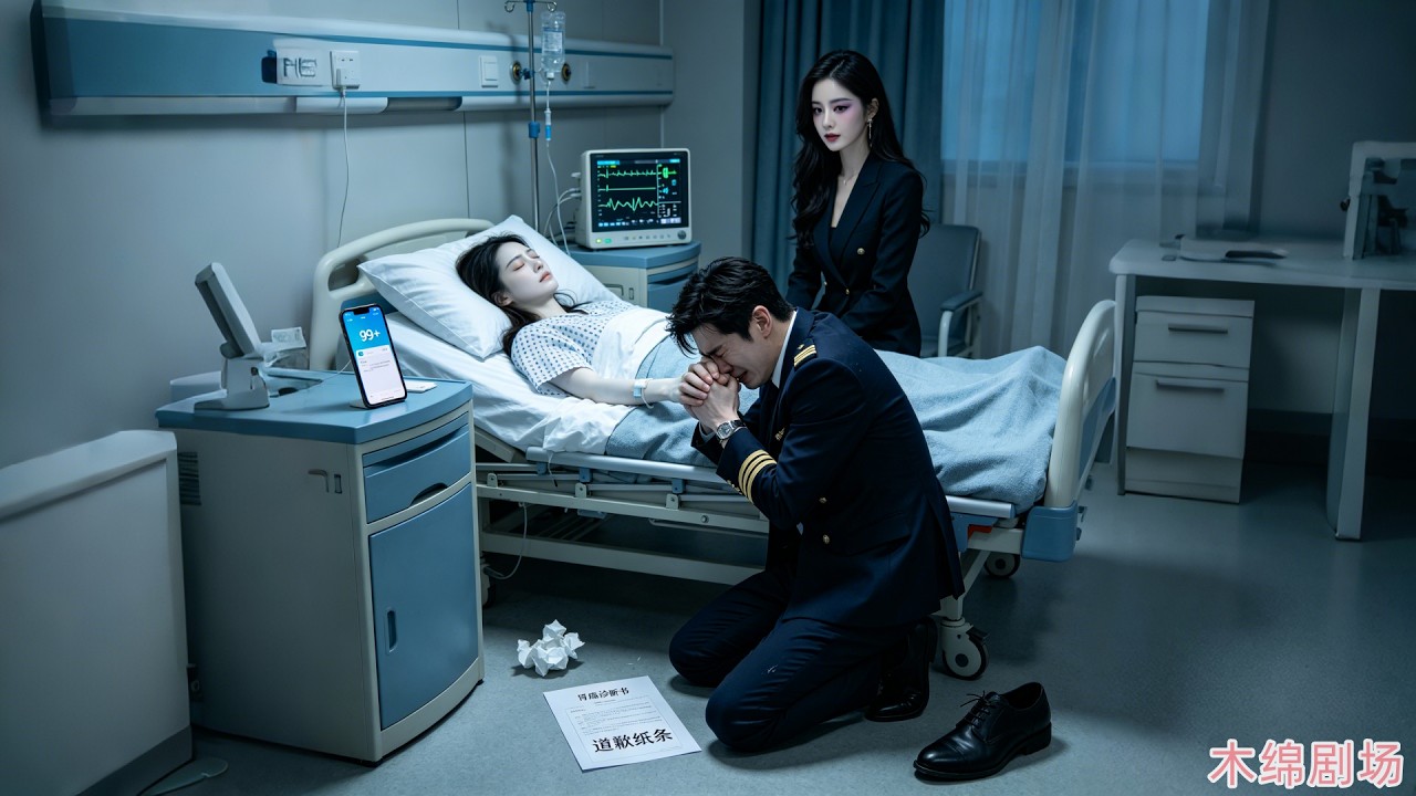 她獨守空房受盡冷暴力，他卻滿心只有白月光！她胃癌離世後，他瘋魔懺悔：夫人已讀不回，餘生全是懲罰！#追妻火葬場#虐戀#愛情#白月光#機長#狗血#短劇#機長悔斷腸，夫人不回頭