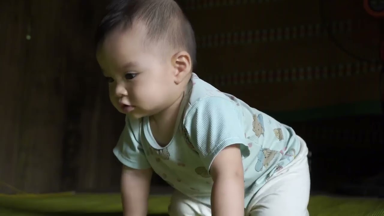 Single mother cleans house, takes care of abandoned child, catches giant fish, builds new house.
