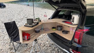 [woodworking] Swing &amp; Folding Kitchen for SUV Car Camping (with Palisade)