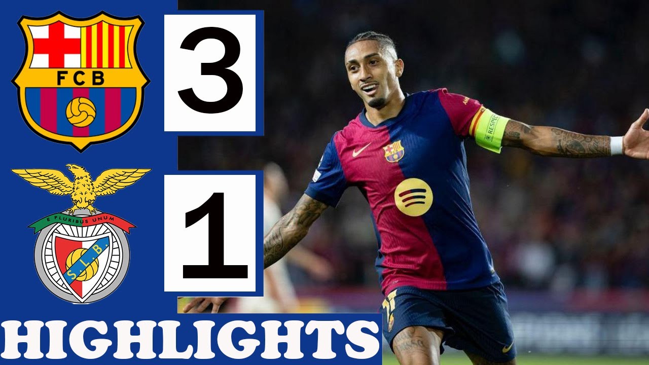 Barcelona vs Benfica (3-1) HIGHLIGHTS. - YouTube
