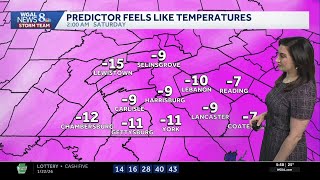 Sub-zero wind chills late this evening through Saturday morning in south-central Pennsylvania