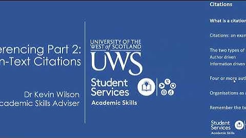 Referencing Part 2 - In-Text Citations