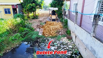 Nice a Project! Delete Deep pond build Landfill, Bulldozer KomatSu D20p Push Soiled & 5T truck