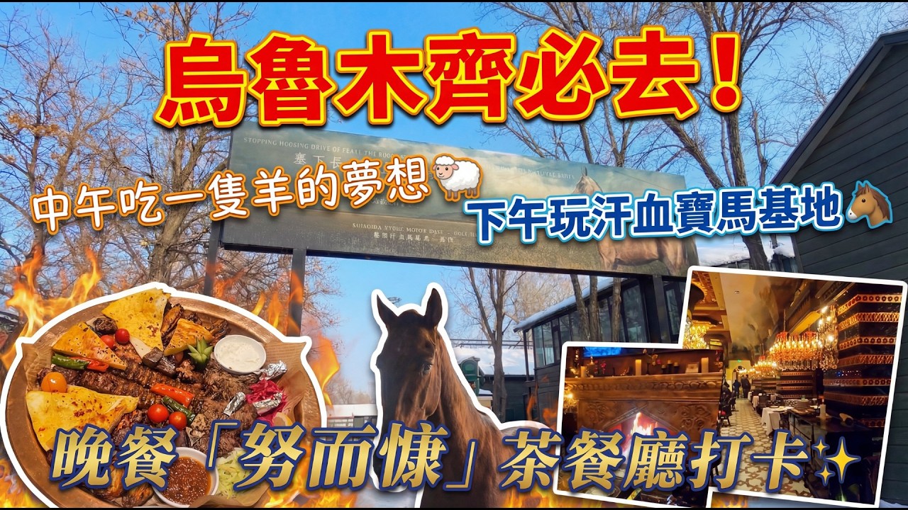 烏魯木齊必去！中午吃一隻羊的夢想🐑 下午玩汗血寶馬基地🐴 晚餐「努而慷」茶餐廳打卡✨