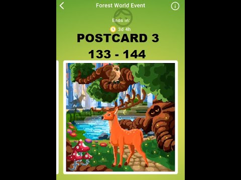 Nonogram Forest World event 3rd postcard level 133-144