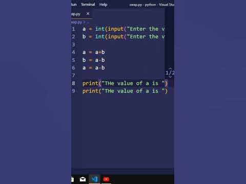 Python program to swap two numbers without using third variable#python# ...