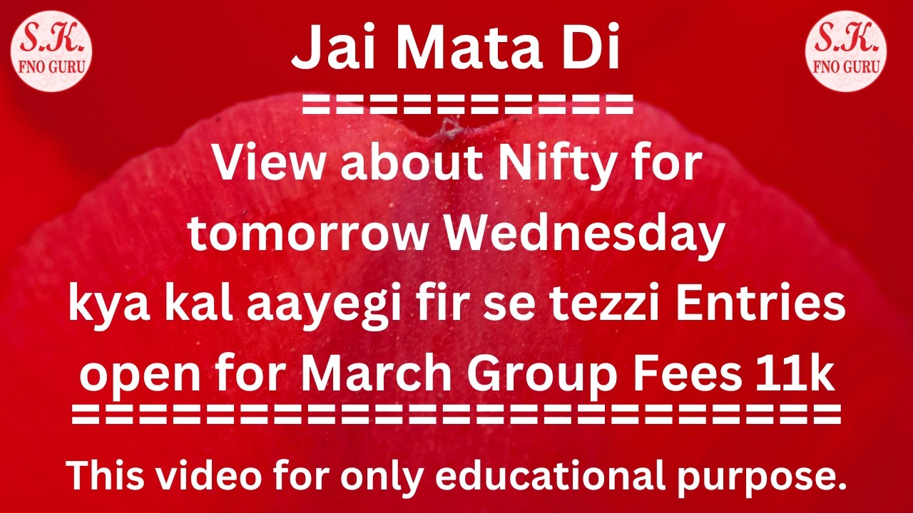 View about Nifty for tomorrow 25th feb 2026. Buy Nifty for targets ?? stop loss ? watch this video