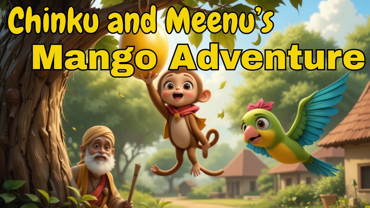 Приключения Чинку и Мину с манго | Моральная история для детей | Мультфильм «Обезьянка и попугай»