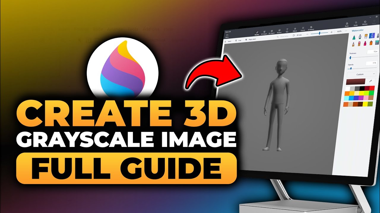 How To Create a 3D Grayscale Image in Paint 3D (FAST & EASY) | 100% WORKS | NO Yapping, To The Point