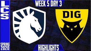 Tl Vs Dig Highlights Lcs Spring 2020 W5D3 Team Liquid Vs Dignitas