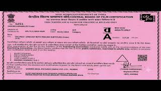 The Mule (A) - CBFC Censor Certificate (4K Remastered) (A)