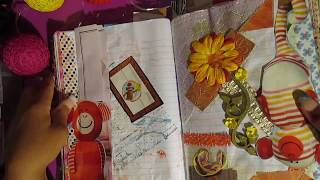 My First Random Item Glue Book Share/  lace flowers,die cutsOCT  2017 #gluebook #compositiongluebook