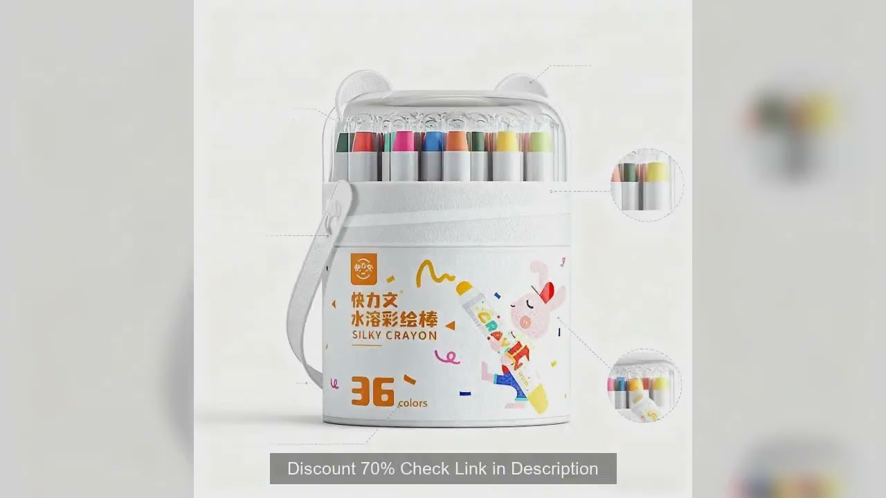 Water Soluble Crayons with Bear - Eared Bucket Packaging and Handle Silky Smooth Art Supplies Kids'