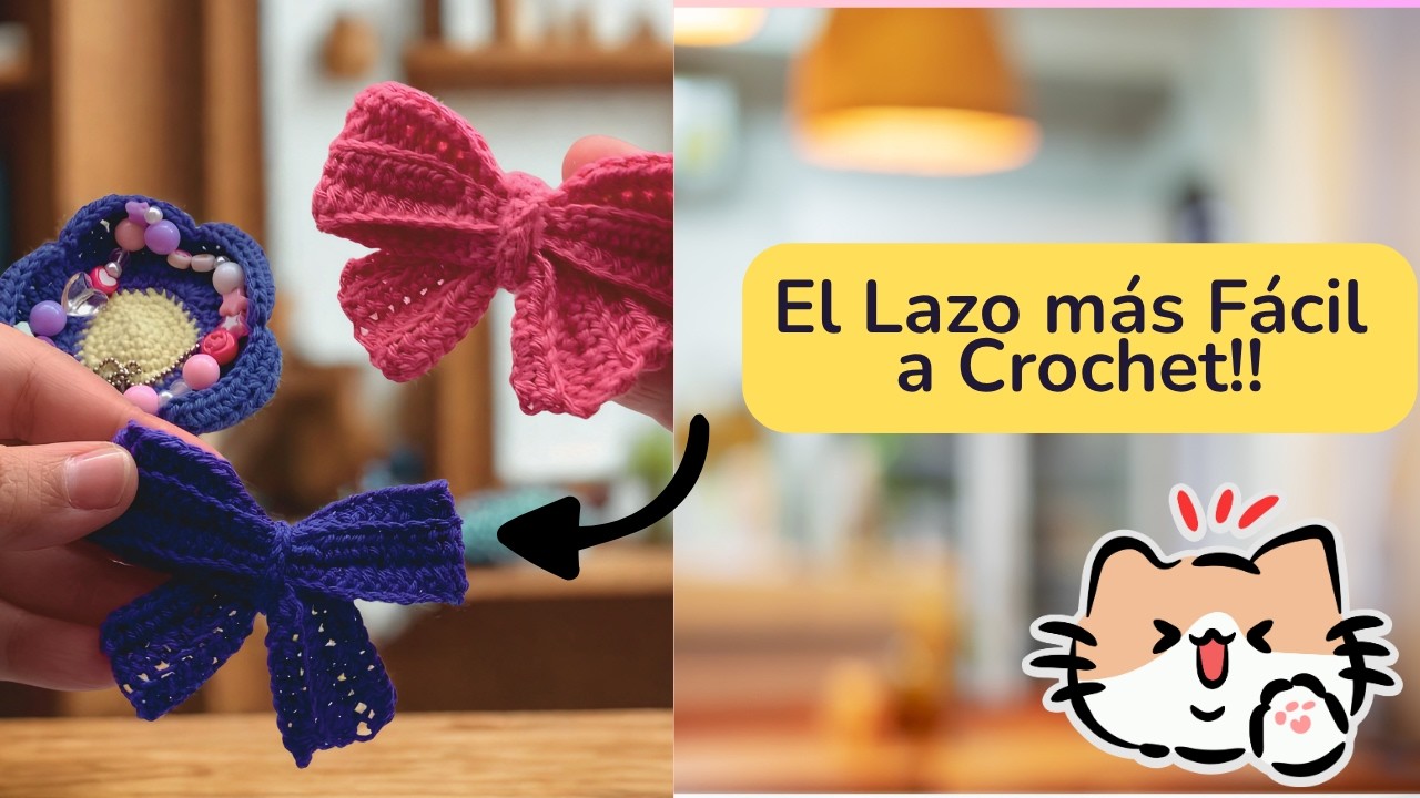 LAZO a crochet !!! 🎀  Téjelo en pocos minutos 🫰🏻✨