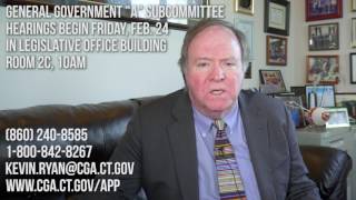 Famous State Representative Kevin Ryan on Budget Hearings 2017 Profile