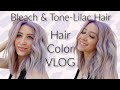 Coloring my hair LILAC - BLEACH & TONE //Wholy Hair