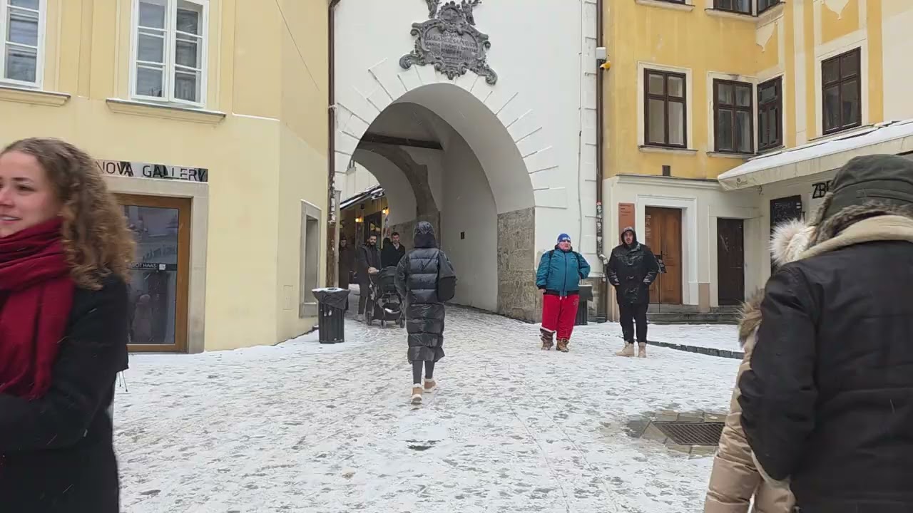 A walk to Michael's Gate in winter (Bratislava - Old Town)