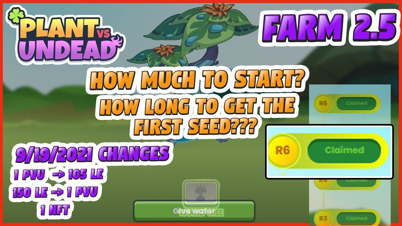 PVU HOW MUCH START FARM 2.5 HOW LONG TO GET A SEED PLANT VS UNDEAD