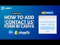 How to Add "Contact Us" Forms in Canva Websites Using Tally.so and Import to Shopify