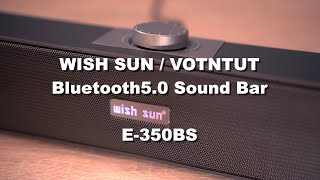 【格安】¥2000円 wish sun Bluetooth5.0サウンドバー 音質チェックレビュー 常時電源オン据え置きスピーカー｜VOTNTUT Bluetooth sound bar Review