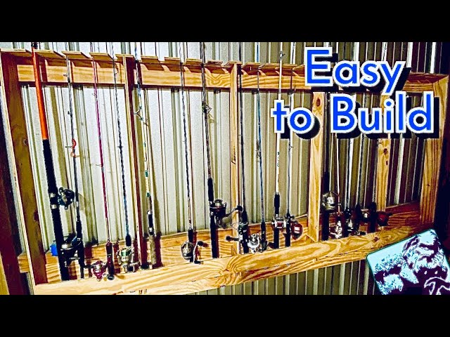 DIY Fishing Pole Rack (Made with 1 piece of plywood) Holds 23 rods! 