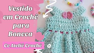 Roupa vestidinho vestido em crochê para boneca baby ALive