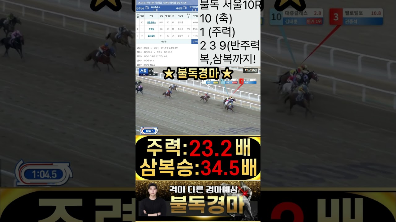[불독경마] 주력한방!! 올킬적중!! 이게 불독 이 추구하는 경마 입니다