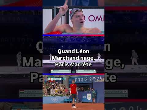 🤫 Quand Léon Marchand nage, Paris s’arrête ... #olympics2024 #olympics #paris2024