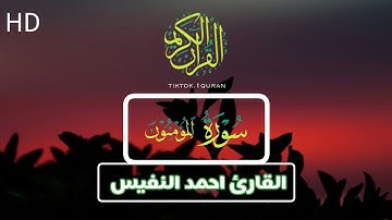 ماتيسر من سورة المؤمنون القارئ احمد النفيس الترتيل العراقي HD Ahmed Al-Nafis