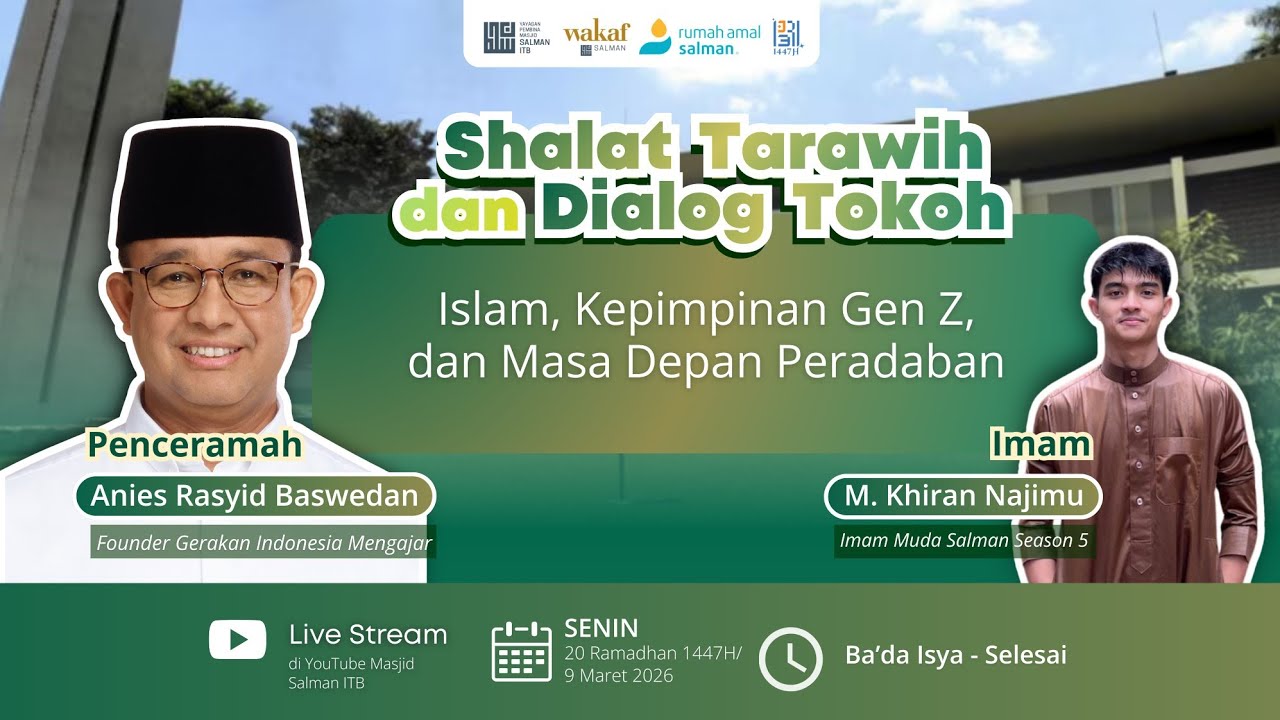 🔴 LIVE | Sholat dan Ceramah Tarawih |👳‍♂️ Anies Rasyid Baswedan. #20