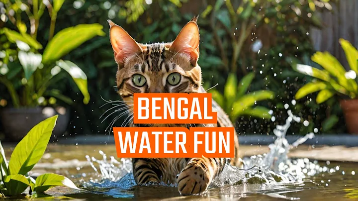 Video 10309881: bengal cat water