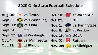 2025 Ohio State Football Schedule Released: Texas, Michigan, and More