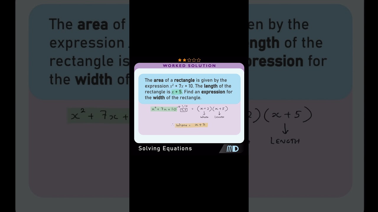 Using ALGEBRA to solve GEOMETRIC PROBLEMS 