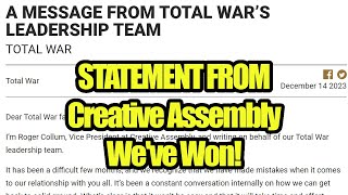 NEWS - We've Won - Creative Assembly Admit Fault - More Content For DLC & More Info - Total War