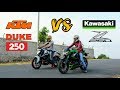 2017 KTM duke 250 vs Kawasaki Z250| Drag race and exhaust note.