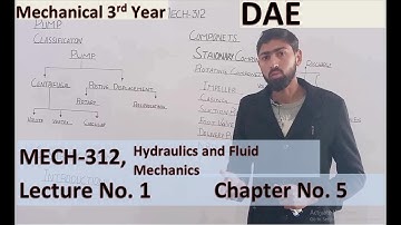| Lec.01| Mech-312 |Hydraulics & Fluid Mechanics| Classification & Components|ch.5 |Mech. 3rd Year |