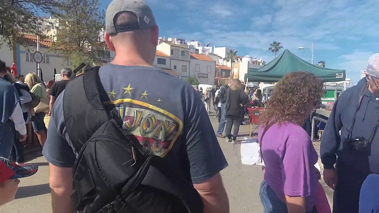 Ferragudo, Portugal, picture postcard Portuguese village... with a Sunday Flea Market