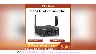 Fosi Audio BL20A Bluetooth TPA3116 Sound Power Amplifier 2.1CH 100W Mini HiFi Class D Amp Bass Trebl
